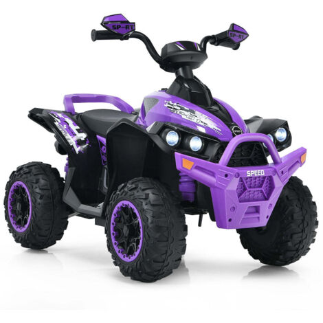 Coche eléctrico infantil 96 x 58 x 72 cm con arranque suave y panel de control morado PP 200013333