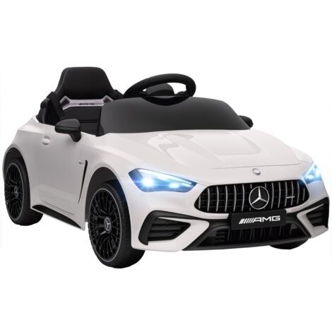 Coche eléctrico infantil Benz de 12 V, 2 motores, control remoto parental, LED y USB/MP3, plástico, para niños de 3 a 6 años, capacidad de carga de 25 kg - Blanco