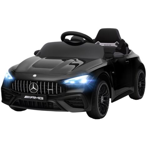 Coche eléctrico infantil Benz de 12 V, 2 motores, control remoto parental, LED y USB/MP3, plástico, para niños de 3 a 6 años, capacidad de carga de 25 kg - Negro