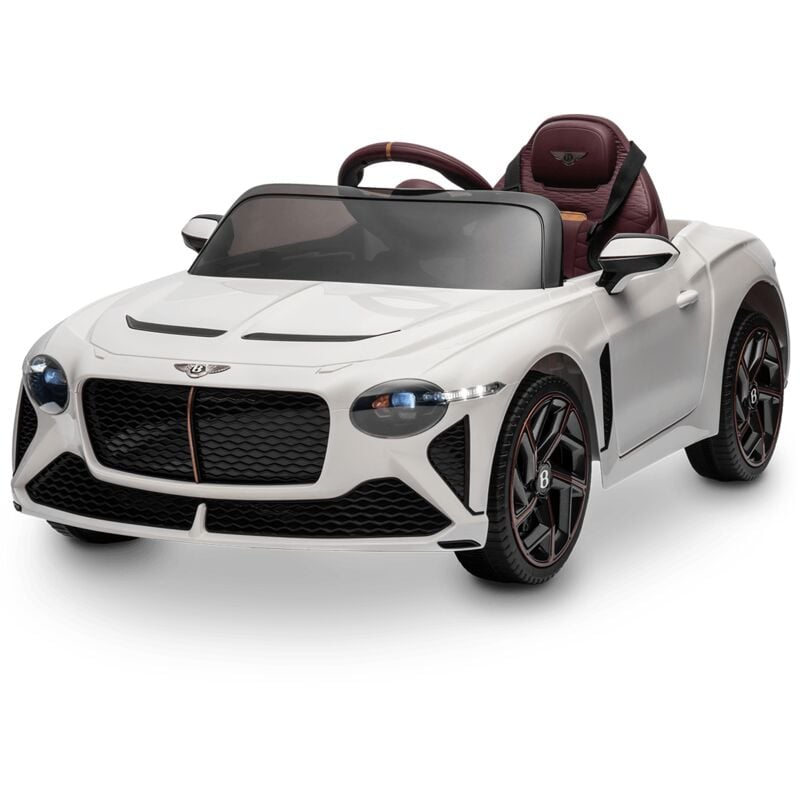 

Coche eléctrico BENTLEY blanco niños +2 años con bateria 12V y mando - Playkin