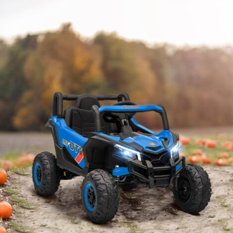 Coche Eléctrico para Niños UTV 12V con 2 Motores Control Remoto 2,4G Velocidad hasta 7 km/h Sistema de Suspensión Azul