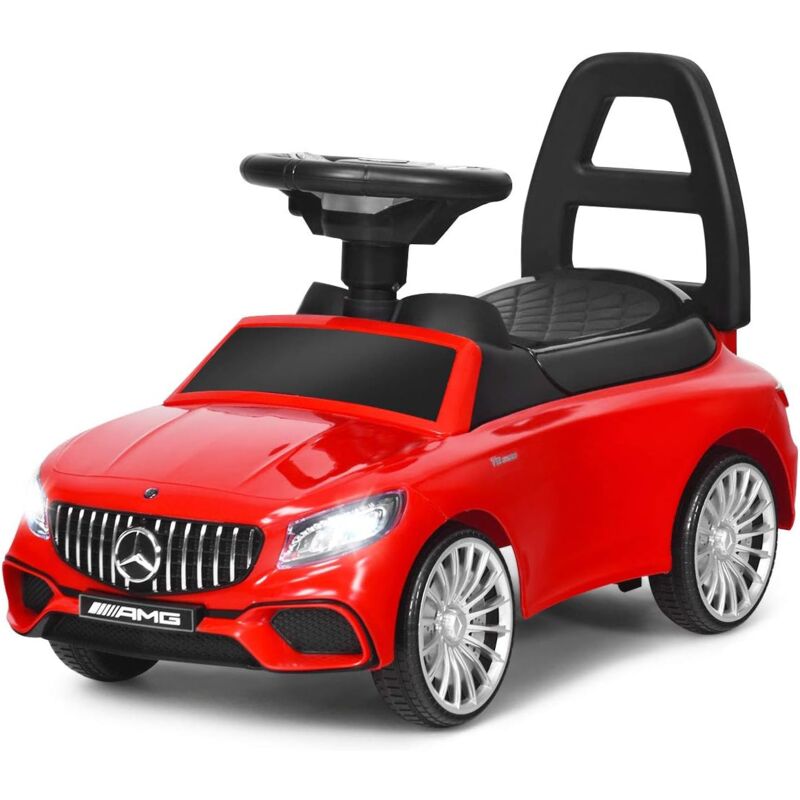 

Costway - Coche Infantil Vehículo Juguete para Niños con LED,Música y Bocina Coche de Empuje con Compartimento para Niños de 18-36 Meses Rojo