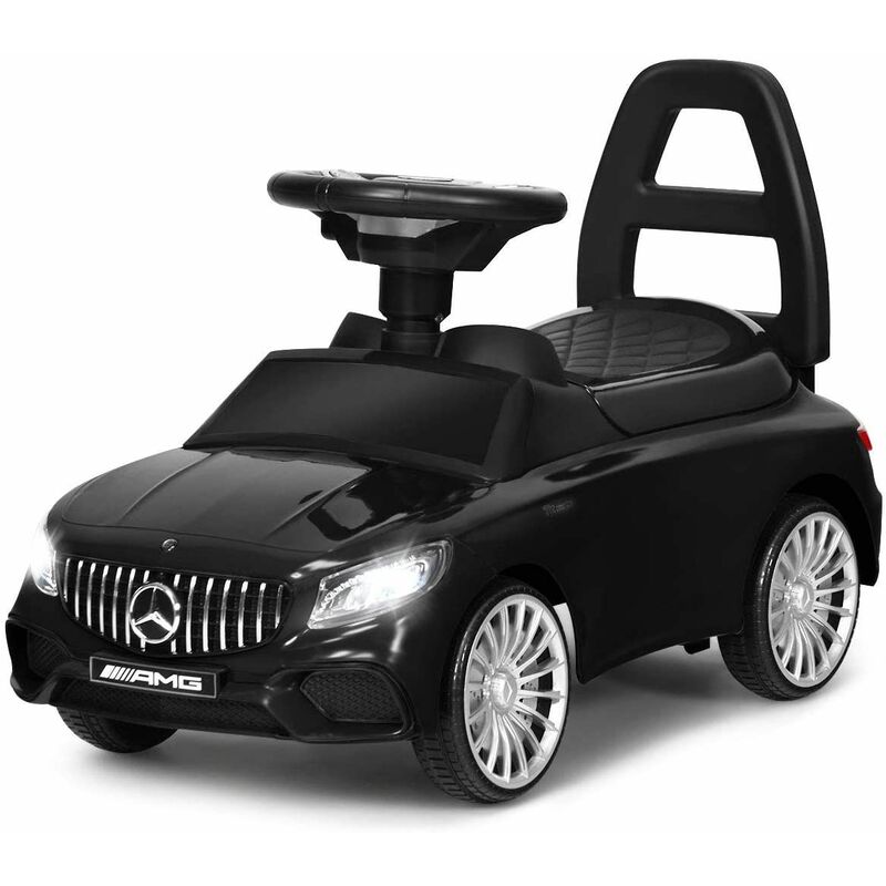 

Coche Infantil Vehículo Juguete para Niños con LED,Música y Bocina Coche de Empuje con Compartimento para Niños de 18-36 Meses Negro