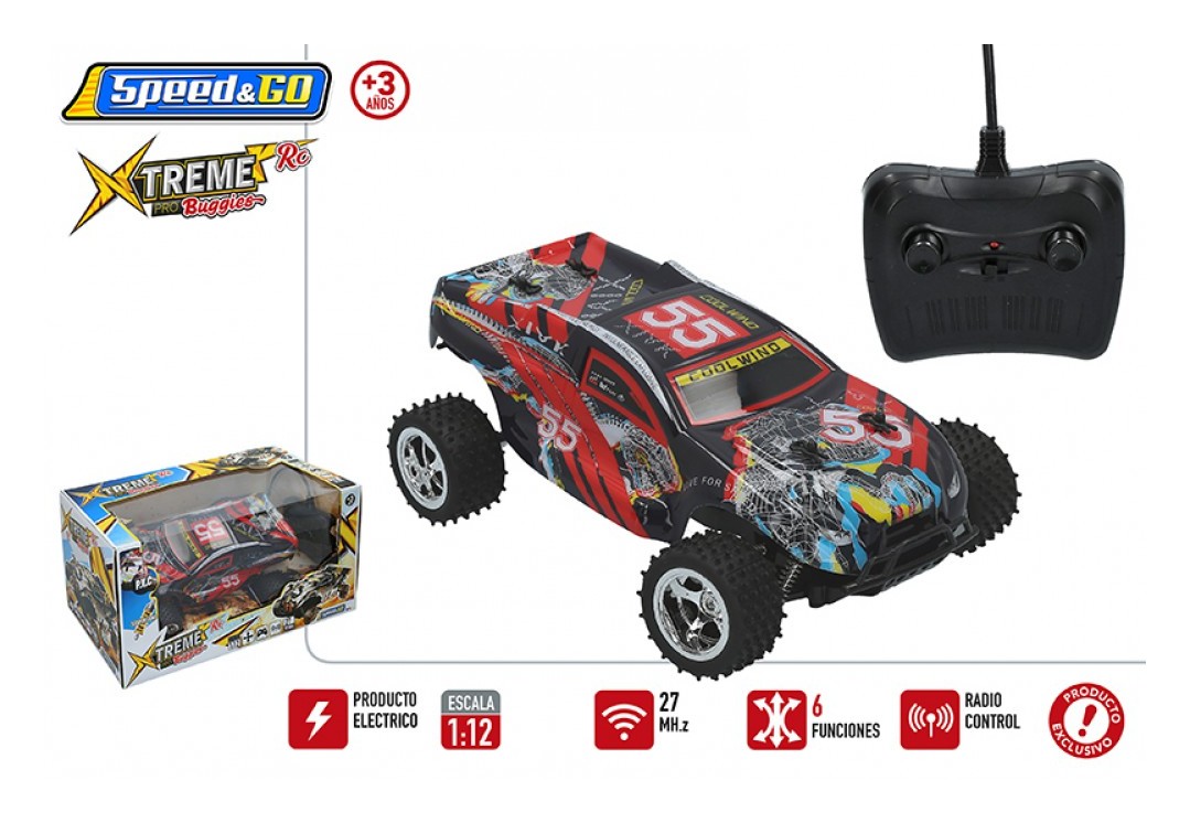 

Coche radicontrol buggy speed&go escala 1:12 negro/rojo