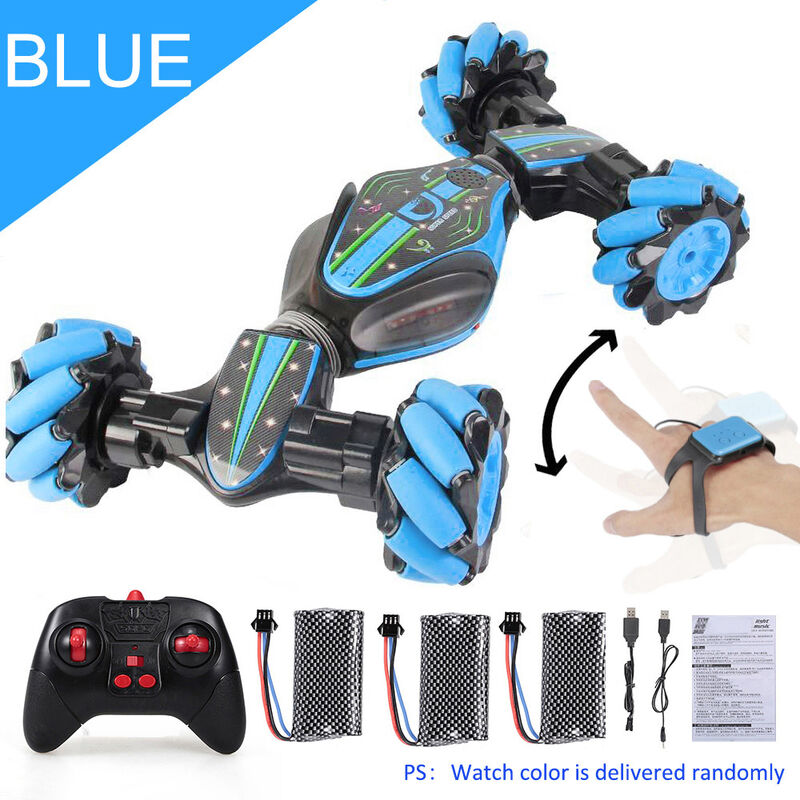 

Happyshopping - Coche RC 2.4GHz 4WD RC Stunt Car Coche todoterreno RC Deformable Todo terreno Coche de doble cara con sensor de gestos Reloj Luces