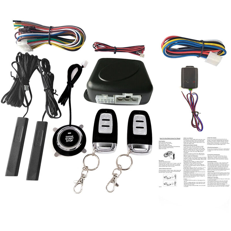 

Happyshop - Coche SUV Interruptor Sistema de alarma de arranque del motor de entrada sin llave con sensor de vibracion Boton de arranque remoto