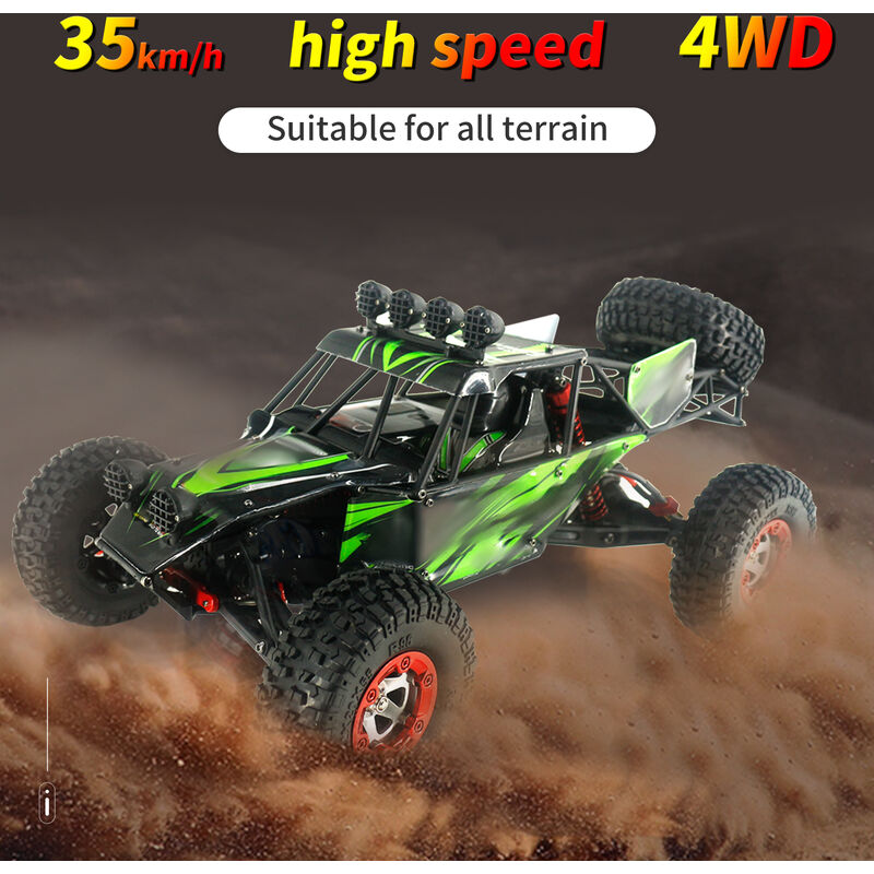 

Happyshopping - Coche todoterreno RC 1:12 2.4G Coche RC 35 km / h Coche de alta velocidad 4WD RTR,verde, motor sin escobillas, 1 bateria