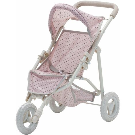 Cochecito de Muñecas Juegete Carrito de Bebé Rosa de Olivias World OL-00002 - Rosa/Gris