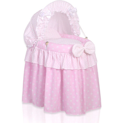 Cochecito de Muñecas - Moisés para Muñecas con Capota - Rosa