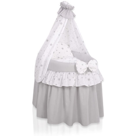 Cochecito de muñecas - Moisés para muñecas con dosel - Gris