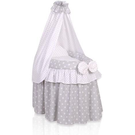 Cochecito de muñecas - Moisés para muñecas con dosel - Gris