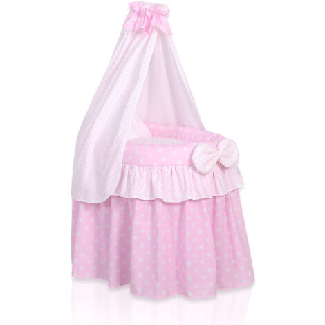 Cochecito de Muñecas - Moisés para Muñecas con Dosel - Rosa