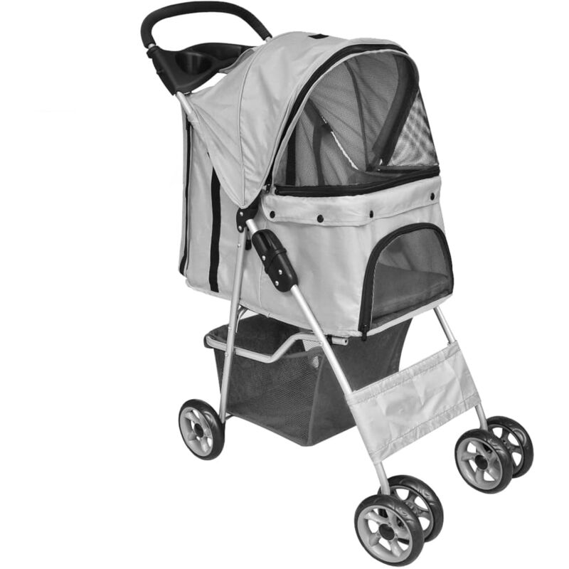 

Cochecito plegable para mascotas perro/gato gris - Gris