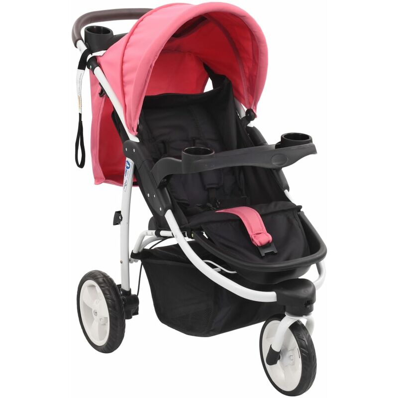 

Cochecito/Silla de paseo de 3 ruedas rosa y negro