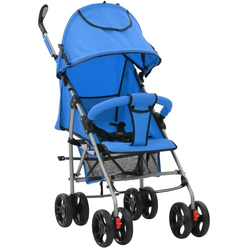 

Cochecito sillita paseo de bebé 2 en 1 azul acero - Azul - Vidaxl