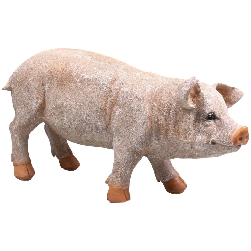 Farmwood Animals - Cochon debout en résine Adulte - Blanc