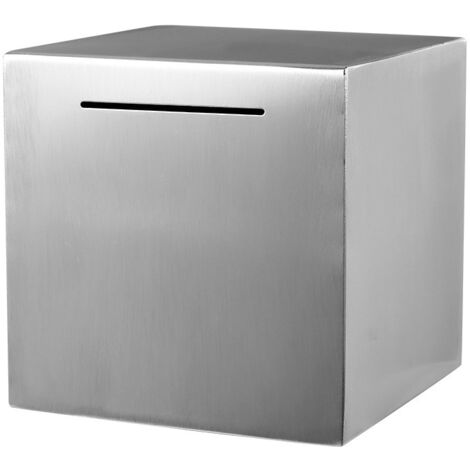 Cochonnet À Épargner - En Acier Inoxydable - Boîte À Argent Fermée Sans Ouverture - 15 X 15 X 15 Cm - Pour Enfants Et Adultes - 1 Pièce