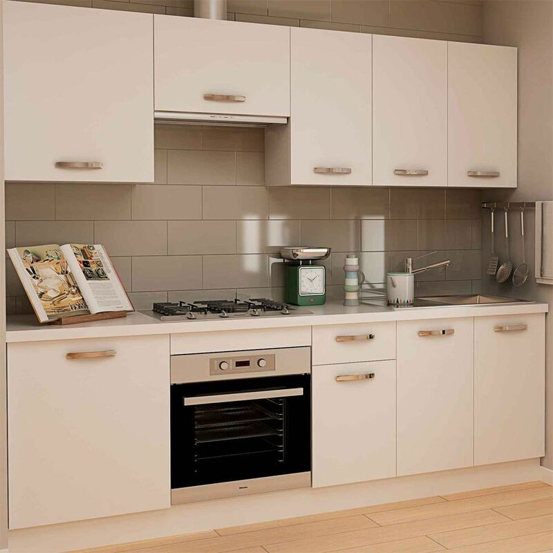 

Cocina completa TOLEDO Blanca, composición 240 cm.