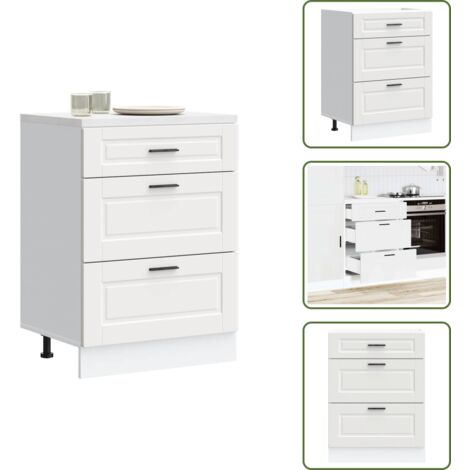 Cocina con espacio - vidaXL Mueble bajo de cocina Porto madera contrachapada blanca - Madera contrachapada