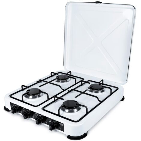 Cocina de gas Promis Kg400B de 4 quemadores, color blanco