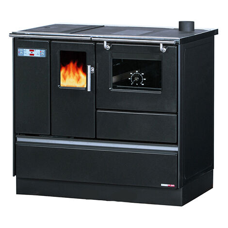 Cocina de leña con horno Versi Sannover 7 kW Negro