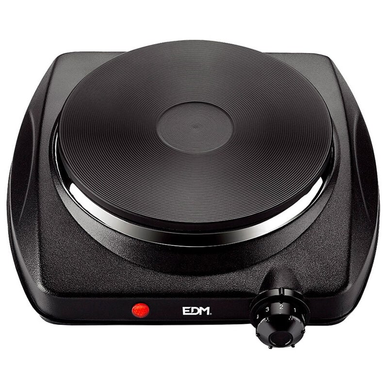 Cocina electrica negra 1400W 1 fuego CE/A13 25x26x8,5cm EDM