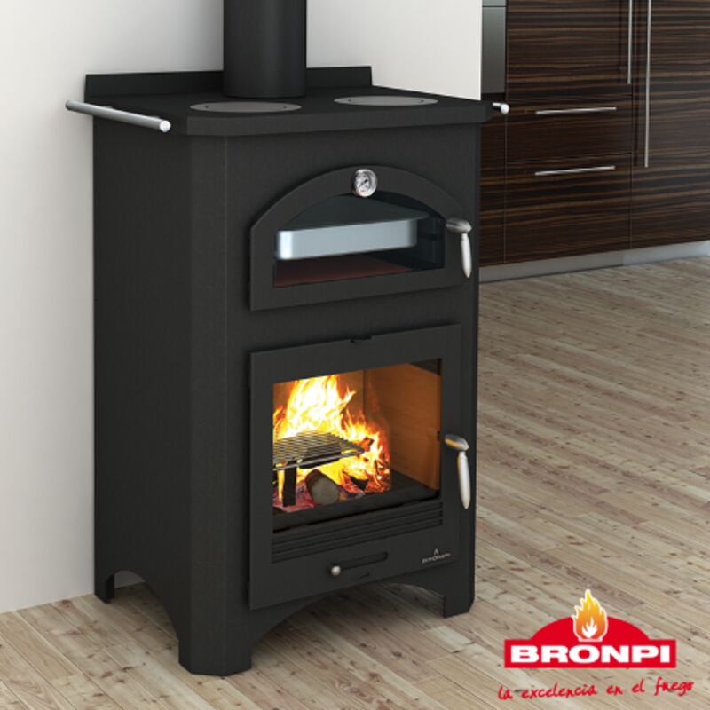 

estufa cocina de leña con horno bronpi modelo monza