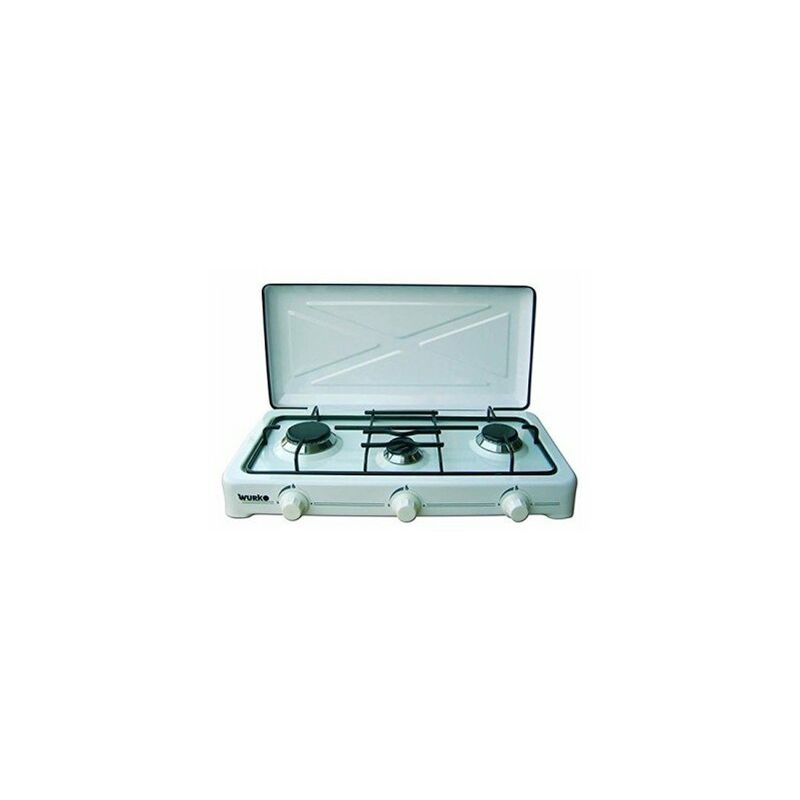 

Cocina Gas 3 Fuegos C/Tapa Esmaltada Blanca