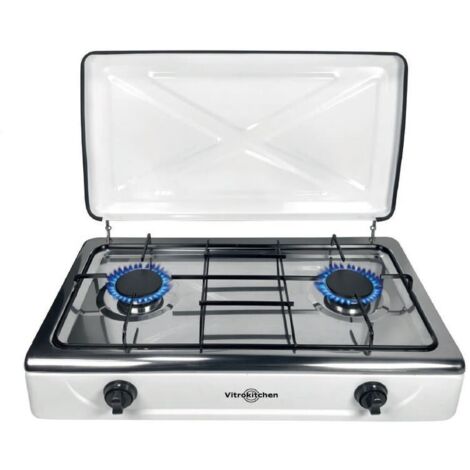 Cocina gas Vitrokitchen 202BB acero inoxidable compacta