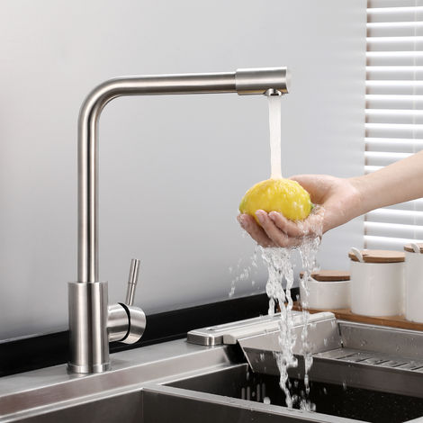 WOOHSE Grifo de Lavabo de 360/° Giratorio Grifer/ía de Ba/ño Dise/ño Monomando Alto Mezclador del Lavabo Grifer/ía de Ba/ño Agua Fr/ía y Caliente Cromado