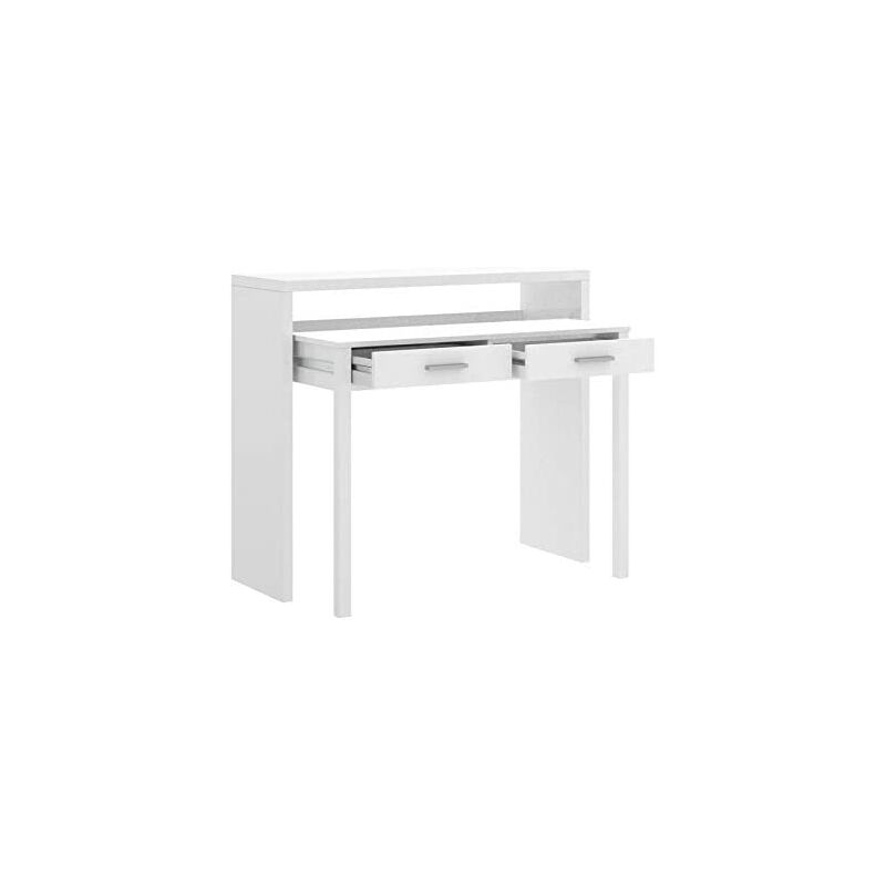 

Mesa Ordenador Extensible Blanco Brillo, Medidas: 99 x 88 x 36-70 cm
