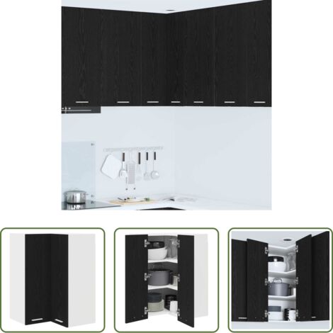 Cocina moderna -  Mueble colgante Roble Negro y 57 x 57 x 80 cm