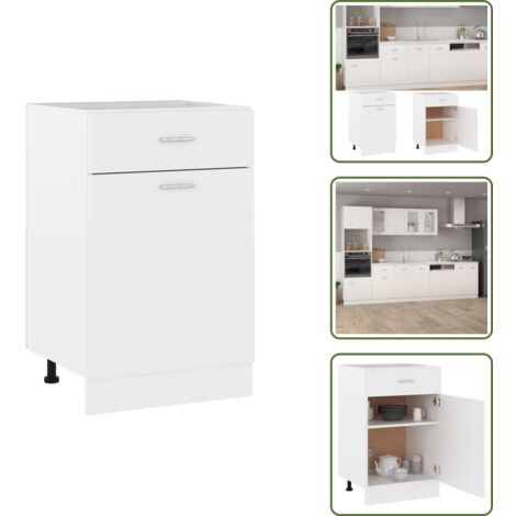 Cocina moderna - vidaXL Cajón inferior "Lyon" blanco 50x46x81,5 cm Madera de ingeniería - Madera de ingeniería