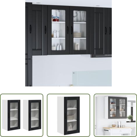 Cocina -  Mueble de Cocina 2 pcs Negro 40 x 31 x 80 cm