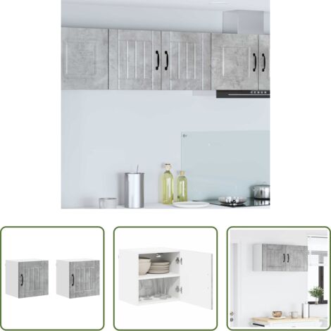 Cocina -  Mueble de Cocina Lucca 2 pcs Gris Concreto 40 x 31 x 40 cm