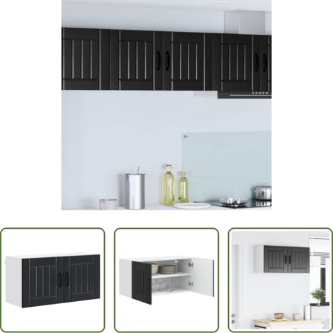 Cocina -  Mueble de Cocina Negro 80 x 31 x 40 cm Madera de ingeniería
