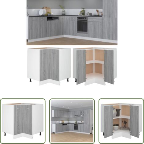 Cocina organizada -  Armario de cocina "Lyon" gris Sonoma 75,5x75,5x81,5 cm madera de ingeniería