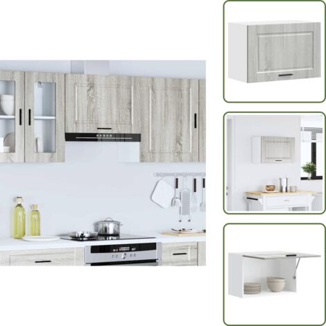 Cocina organizada - vidaXL Armario de pared de cocina Porto gris sonoma madera ingeniería - Armario de madera