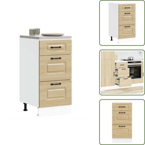 Cocina organizada - vidaXL Mueble bajo de cocina Kalmar madera ingeniería de roble sonoma - Muebles de cocina