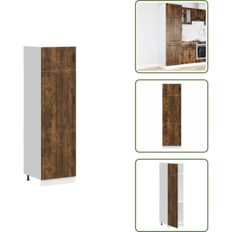 Cocina organizada - vidaXL Mueble de cocina Lucca de madera contrachapada roble ahumado - Muebles de madera contrachapada