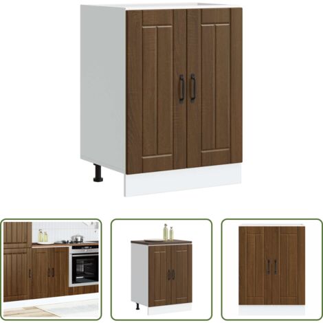 Cocina -  Panel para lavavajillas Lucca madera contrachapada roble marrón