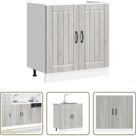 Cocina -  Panel para lavavajillas Lucca madera contrachapada sonoma gris
