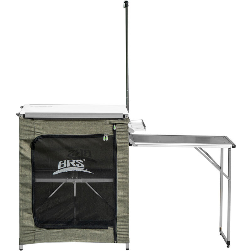 Cocina portatil de 2 niveles, cocina de camping, mesa de cocina, mesa de camping de aleacion de aluminio con bolsa de transporte para acampar,