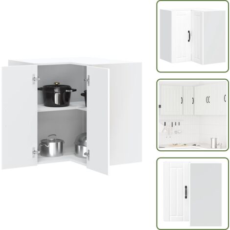 Cocina - vidaXL Mueble de cocina esquina pared Lucca madera ingeniería blanca - Almacenamiento