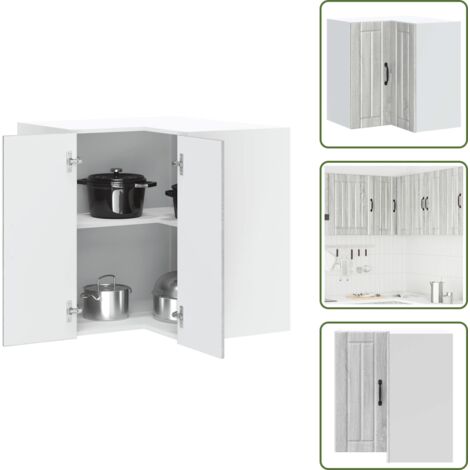 Cocina - vidaXL Mueble esquinero cocina Lucca madera contrachapada gris sonoma - Almacenamiento