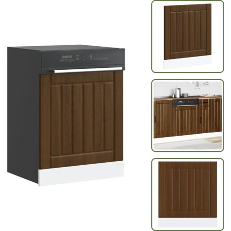 Cocina - vidaXL Panel para lavavajillas Lucca madera contrachapada roble marrón - Panel frontal
