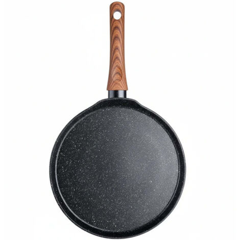CocinaLuxe Sart茅n Plana con Revestimiento Granito 24 cm Antiadherente para Crepes y Omelettes