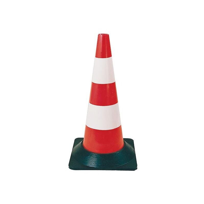 Cône de signalisation plastique hauteur 50 cm avec pied caoutchouc - TALIAPLAST