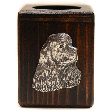 Cocker Spaniel americano: candelabro de madera con un perro, un recuerdo único después de la pérdida de un perro, hecho a mano por Art-Dog