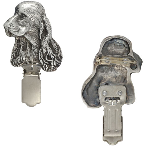 Cocker Spaniel anglais - broche avec clip, porte-dossard, cadeau pour exposition canine par Art-Dog